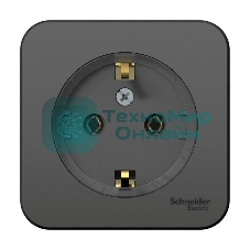 Розетка с/з без шторок, (тонкая) 16А, 250В, изолир. пластина SE Blanca наруж Антрацит