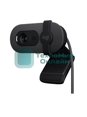 Веб-камера Logitech HD Webcam Brio 90 графитовый 2Mpix (1920x1080) USB 2.0 с микрофоном (960-001581)