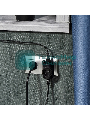 Тройник электрический Rexant 6А без заземления, черный