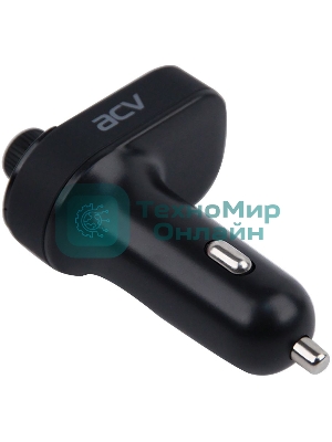 Автомобильный FM-модулятор ACV FMT-118B черный MicroSD BT USB (37399)