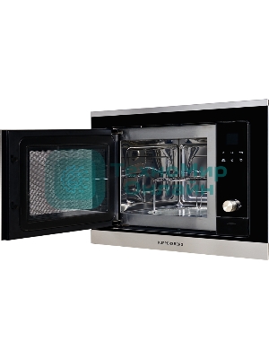 Встраиваемая микроволновая печь Kuppersberg HMW 655 X / электронное управление, мощность микроволновой печи 800 Вт, мощность  кварцевого гриля 1000 Вт, 5 уровней мощности, функция кварцевый гриль, функция автоматического разморажив, функция ручного размораживания, многофункциональный таймер, часы, внутренняя поверхность из нержавеющстали, блокировка от детей, объем микроволновой печи: 18 л