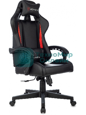 Кресло Zombie GAME TETRA черный/красный, экокожа, 120 кг, механизм качания