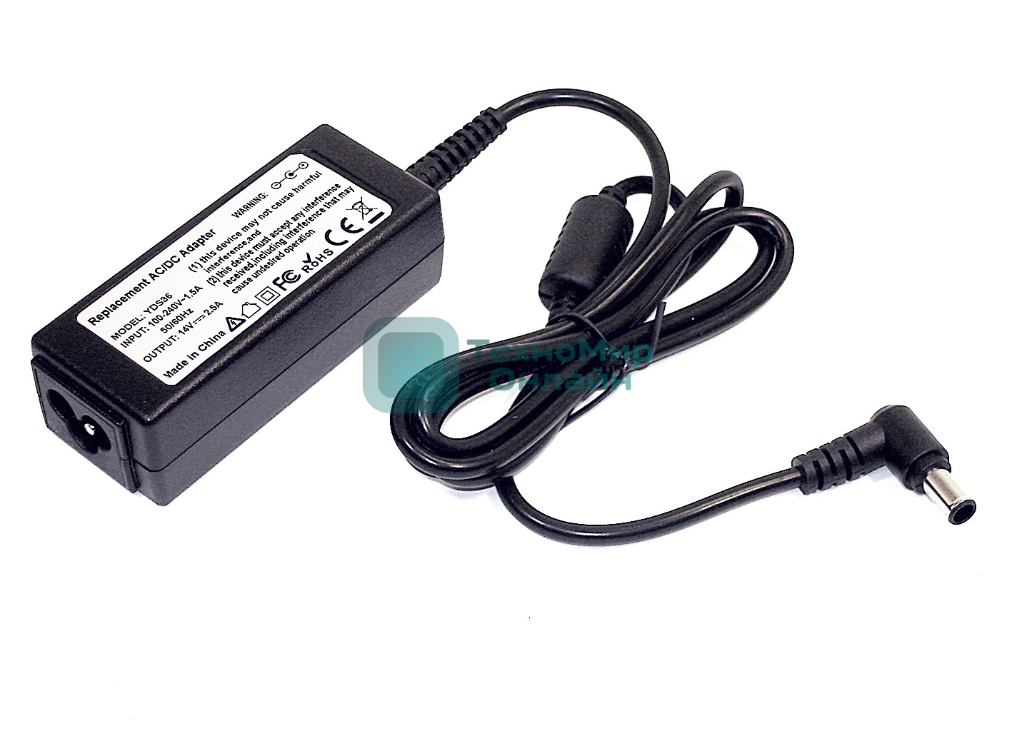 Блок питания для монитора и телевизора LCD 14V 2.5A (6.5x4.4 mm) 35W OEM