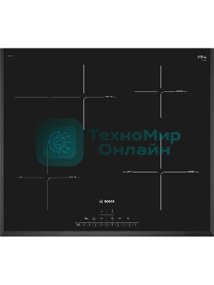 Индукционная варочная панель Bosch PIF651HC1E, 60 см, индукция, скошенные края, сенсорное управление, черный