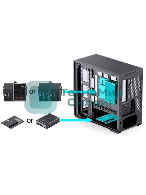 Корпус без блока питания Корпус JONSBO D300 Black MATX без БП, боковая панель из закаленного стекла, mini-ITX, micro-ATX, черный