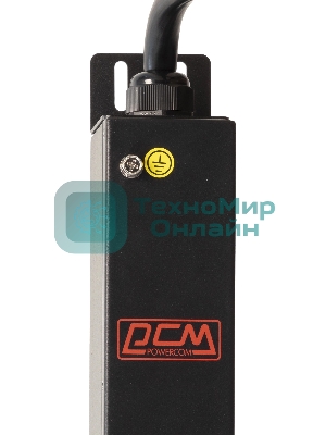 Блок распределения питания Powercom PDU-32AVMS24-18C3-6C9-3P верт.размещ. 18xC13 6xC19 с сетевым мониторингом 3x32A EN 60309 2м