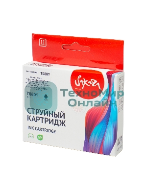 Картридж струйный Sakura C13T08014011 (T0801) для Epson, черный, 7,4 мл.