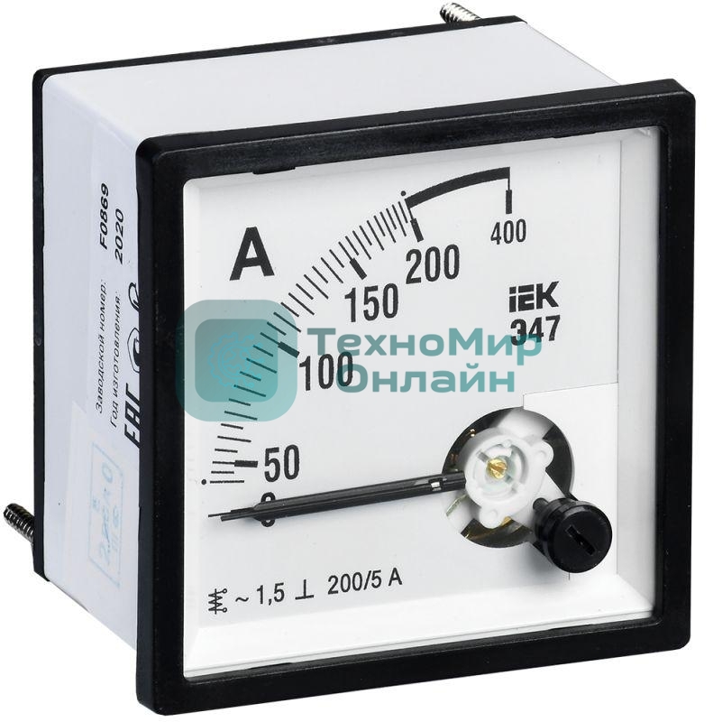 Амперметр Э47 72х72мм 200/5А кл. точн. 1.5 IEK IPA10-6-0200-E