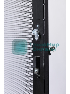 Шкаф серверный ПРОФ напольный 42U (800x1000) дверь перфор., задние двойные перфор., черный, в сборе