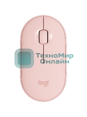 Мышь беспроводная Logitech Pebble M350 розовый, 1000 dpi, радиоканал, Bluetooth, USB, кнопки - 3