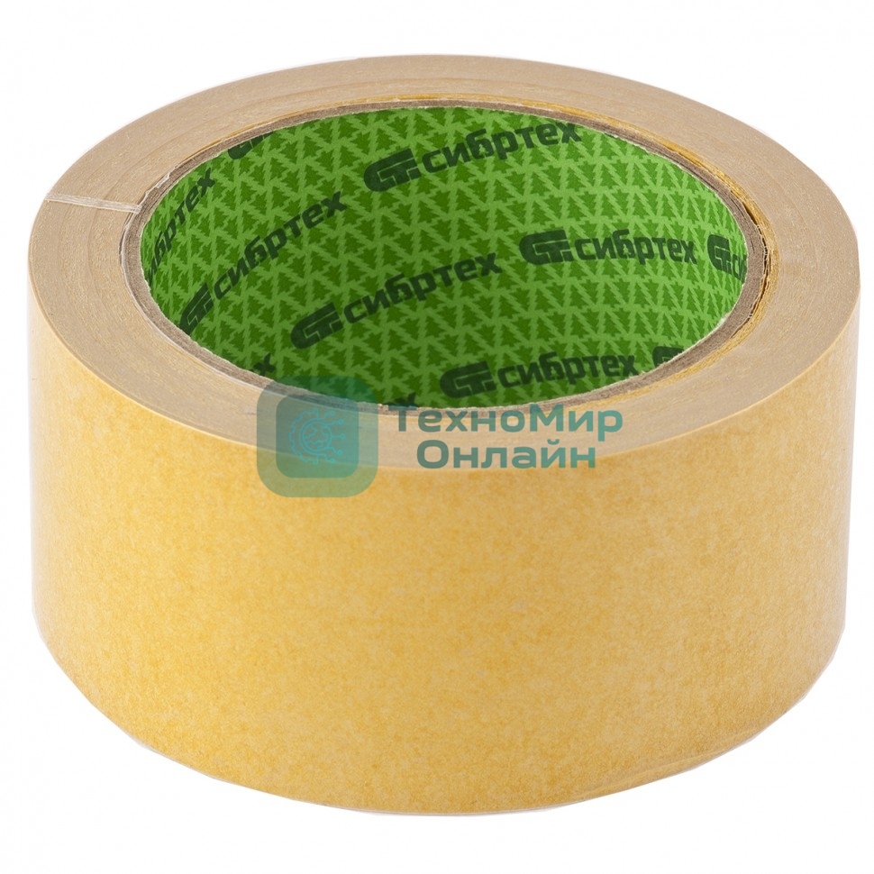 Лента клейкая двусторонняя Сибртех, 50 мм х 25 м, на полипропиленовой основе