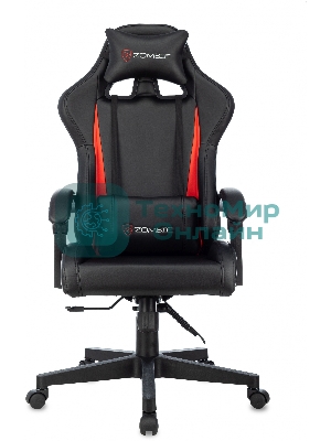 Кресло Zombie GAME TETRA черный/красный, экокожа, 120 кг, механизм качания