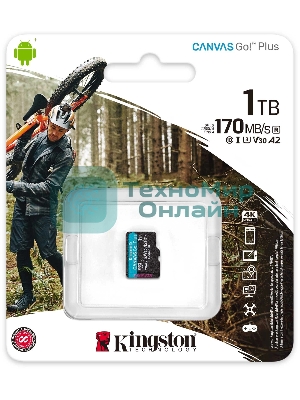 Карта памяти Kingston 1TB microSDXC Canvas Go Plus 170R A2 U3 V30 Card W/O ADP/ Kingston 1TB microSDXC Canvas Go Plus 170R A2 U3 V30 Card W/O ADP