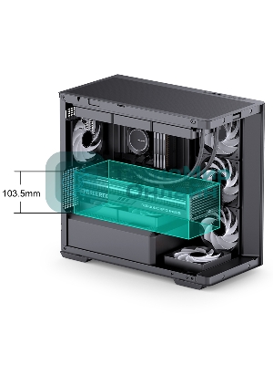 Корпус без блока питания Корпус JONSBO D300 Black MATX без БП, боковая панель из закаленного стекла, mini-ITX, micro-ATX, черный