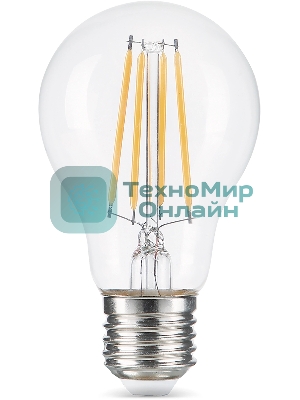 Лампа cветодиодная Gauss Filament А60 12W 1250lm 4100К Е27 LED 1/10/40
