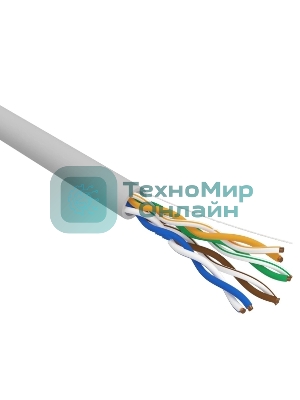Кабель витая пара Rexant U/UTP, cat.5e, ZH нг(А)-HF, 4х2х0,52мм, 24AWG, INDOOR, SOLID, серый, 305м PRO