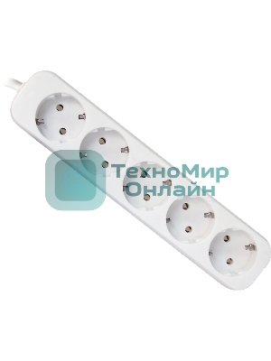 Удлинитель Defender E518 белый 1.8 м, 5 розеток 