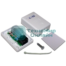 Настенная розетка, 1 порт RJ-45 категории 6, UTP, белая