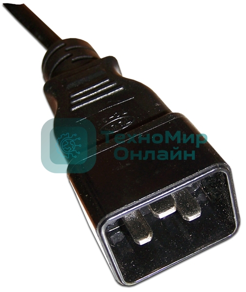 Шнур питания Lanmaster С13-C20, 3х0.75, 220В, 10А, черный, 0.5 метра