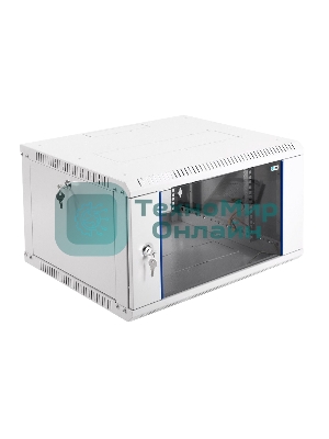 Шкаф телеком. настенный разборный 6U (600х520) дверь стекло, черный (ШРН-Э-6.500-9005)