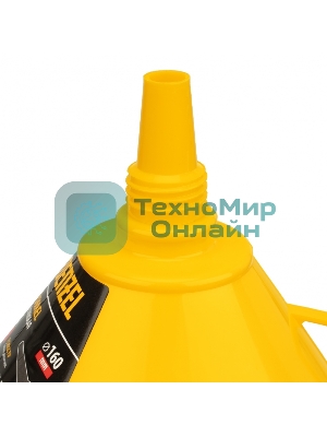 Воронка пластиковая Denzel 160 мм с металлическим ситом, непроливайкой и гибким наконечником