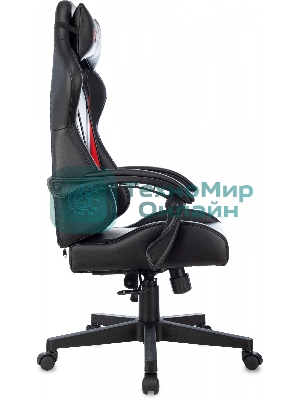 Кресло Zombie GAME TETRA черный/красный, экокожа, 120 кг, механизм качания