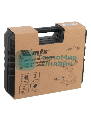 Дрель-шуруповерт аккумуляторная MTX MCDL-12-02, Аккумуляторная, 12В, 2 АКБ, Кейс