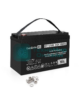 Аккумуляторная батарея ExeGate DT 12100 (12V 100Ah, под болт М6)