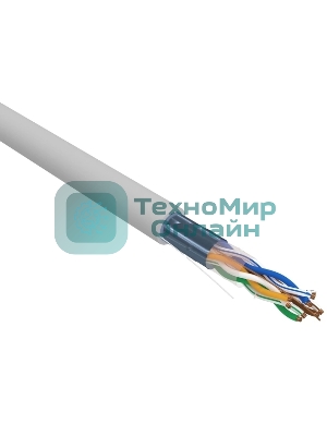 Кабель витая пара Rexant F/UTP, cat.5e, PVC, 4х2х0,52 мм, 24AWG, INDOOR, SOLID, серый, 305 м PRO