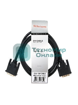 Кабель DVI-D--DVI-D Dual link 25M/25M, экран, феррит.кольца, 1.8м Telecom TCG441D-1.8M