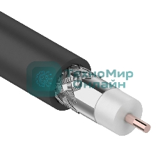 Кабель коаксиальный магистральный Rexant RG-11U, 75 Ом, CCS/Al/Al, 83%, бухта 305 м, черный OUTDOOR