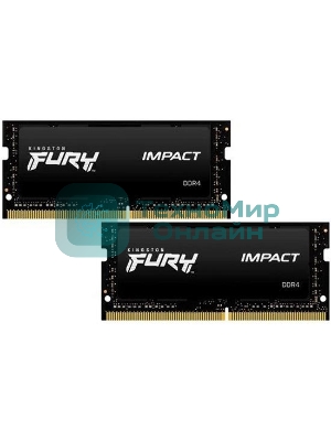 Оперативная память Kingston Fury Impact, DDR4, 16GB (2x8GB), 3200MHz, CL20, SO-DIMM