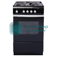 Плита электрическая De Luxe 5004.12э черный, конфорок 4 шт, духовка 46 л, 50 см x 85 см x 50 см
