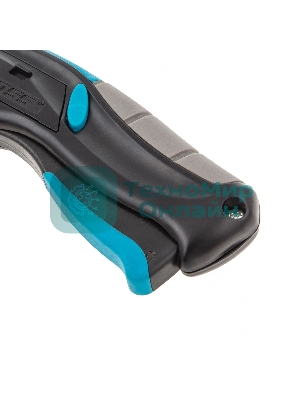 Нож Gross ремонтно-монтажный, трехкомп. рук-ка, авто выброс/возврат лезвия пистол типа,170мм, 5 з.л