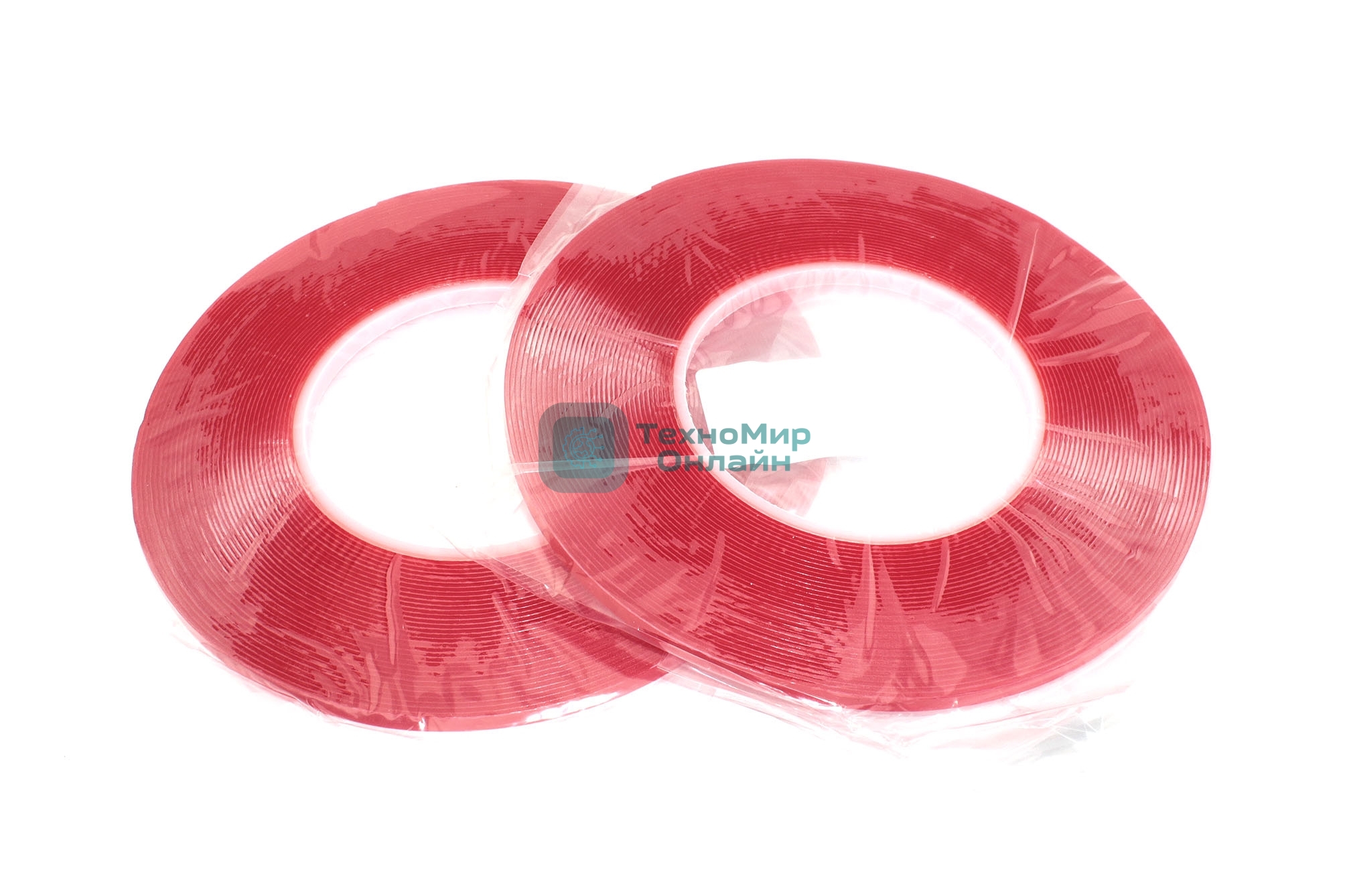 Скотч двусторонний прозрачный 3M с красной защитной лентой толщина 1 мм ширина 5 мм 10 м 2 шт. 112197