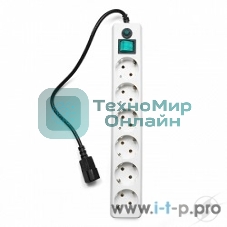Сетевой фильтр Гарнизон ЕНW-0 0,5 м 6 розеток белый для UPS 