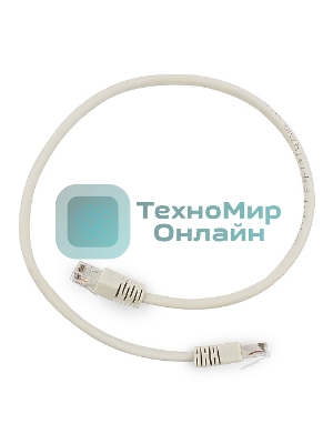 Патч-корд UTP Cablexpert cat.6, 0.5м, литой, многожильный, серый