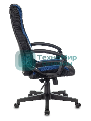 Кресло игровое Zombie 9 черный/синий, искусст.кожа/ткань, крестовина пластик