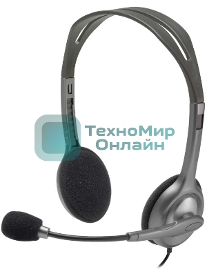 Гарнитура проводная Logitech Headset H110 grey (981-000472/981-000271)