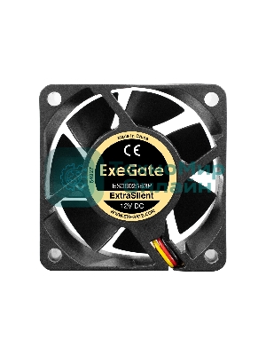 Вентилятор для корпуса ExeGate ExtraSilent ES06025B3P черный, 60 мм, 2500 об/мин, 17 дБ, 3 pin