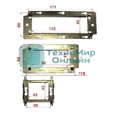 Суппорт Lanmaster LAN-MF45X45 1xMosaic металлический упак:1шт