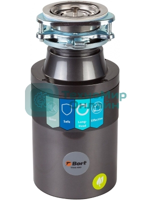 Измельчитель пищевых отходов Bort TITAN 4000 390 Вт; 4,2 кг/мин; 2800 об/мин; 1200 мл; Металл; набор аксессуаров 4 шт [91275769]