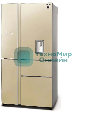 Холодильник Sharp SJWX99ACH бежевый четырехкамерный 423/227л морозилка снизу, No Frost, Side by Side