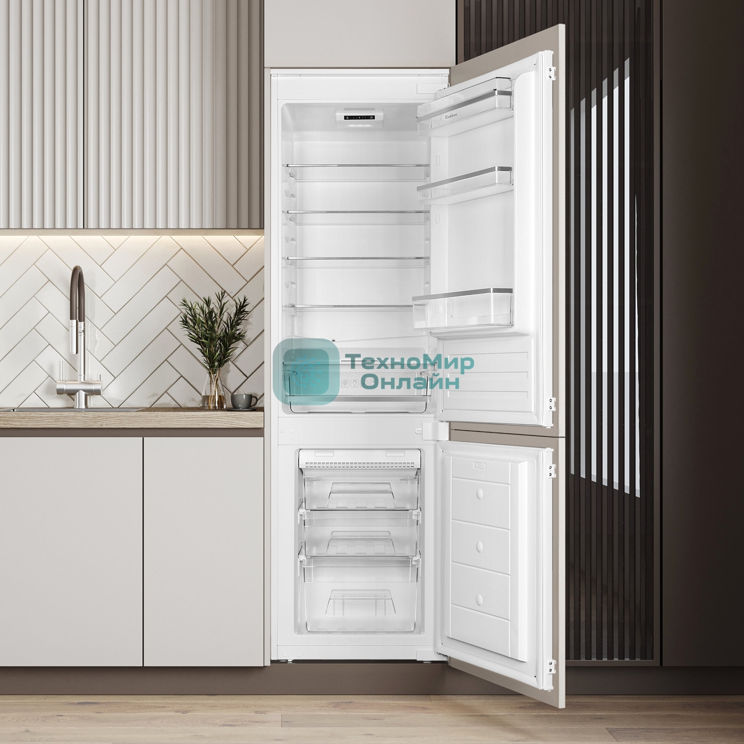 Холодильник Evelux FI 2211 D с морозильной камерой Встраиваемый