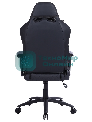 Кресло Cactus CS-CHR-130 черный, экокожа, подголовник