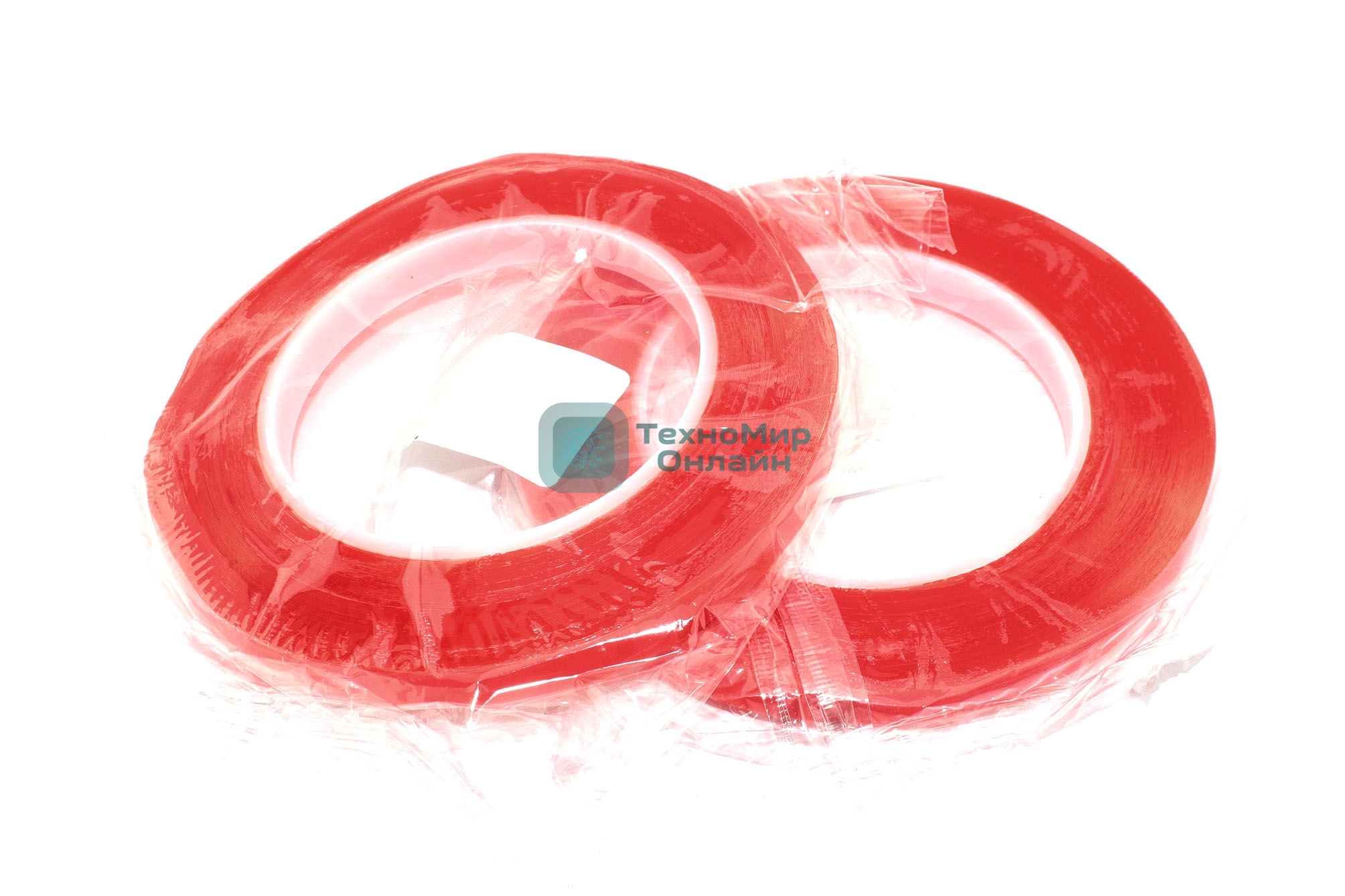 Скотч двусторонний прозрачный 3M с красной защитной лентой ширина 10 мм 25 м 2 шт. 112201