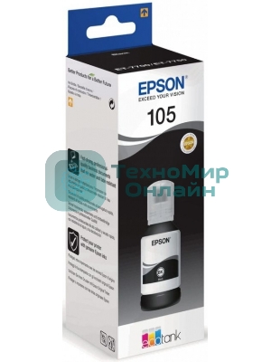 Чернила Epson 105BK C13T00Q140 черный (8000 стр.) (140мл) для Epson L7160/7180