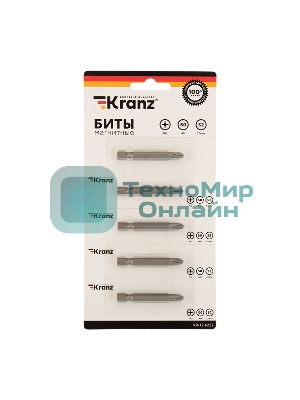 Бита Kranz PH 2x50 мм для шуруповерта сталь S2 5 шт. (лента)