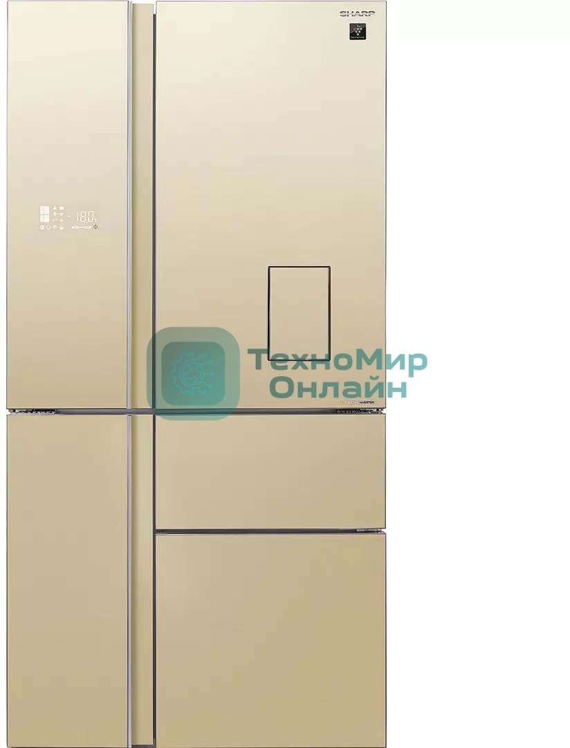 Холодильник Sharp SJWX99ACH бежевый четырехкамерный 423/227л морозилка снизу, No Frost, Side by Side