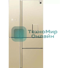 Холодильник Sharp SJWX99ACH бежевый четырехкамерный 423/227л морозилка снизу, No Frost, Side by Side
